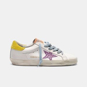 Golden Goose SuperStar Pink Star Yellow Heel